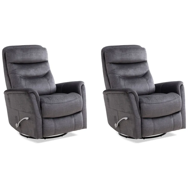 Gemini Capri Charcoal Swivel Glider Recliner Two Pack