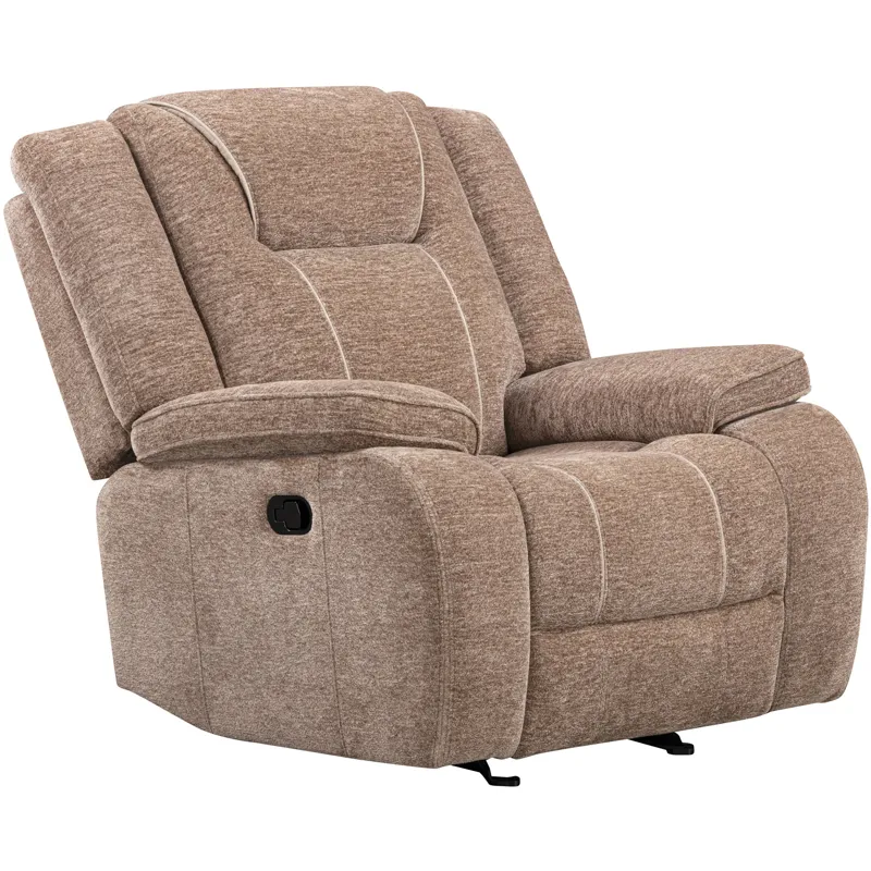 Bruno Plush Tobacco Manual Glider Recliner Two Pack