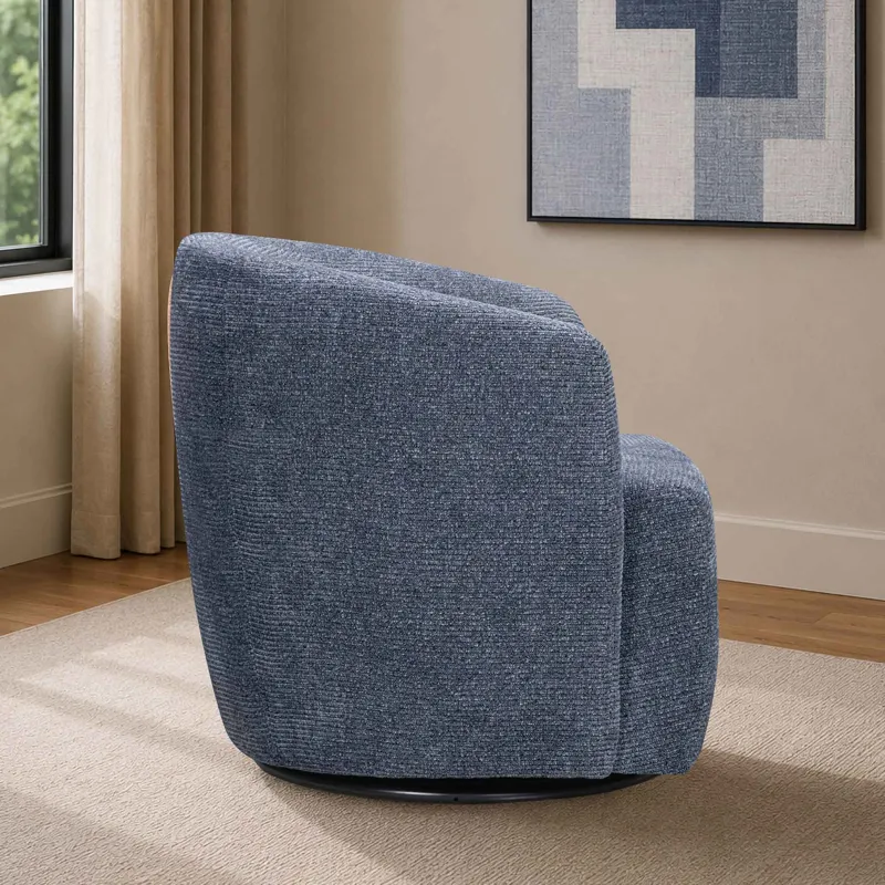Mingle Thatch Blue Swivel Glider Accent Chair Two Pack