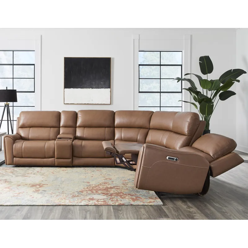 Hancock Apple Cider 6 Piece Zero Gravity Power Reclining Sectional with Power Adjustable Headrests