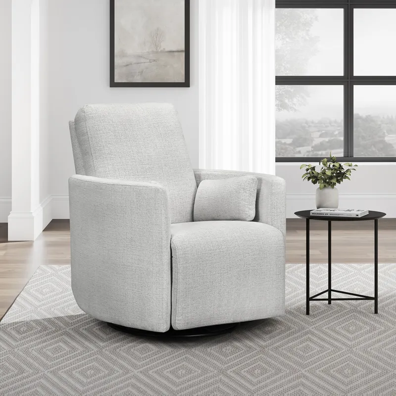Turner Acadia White Manual Swivel Glider Recliner