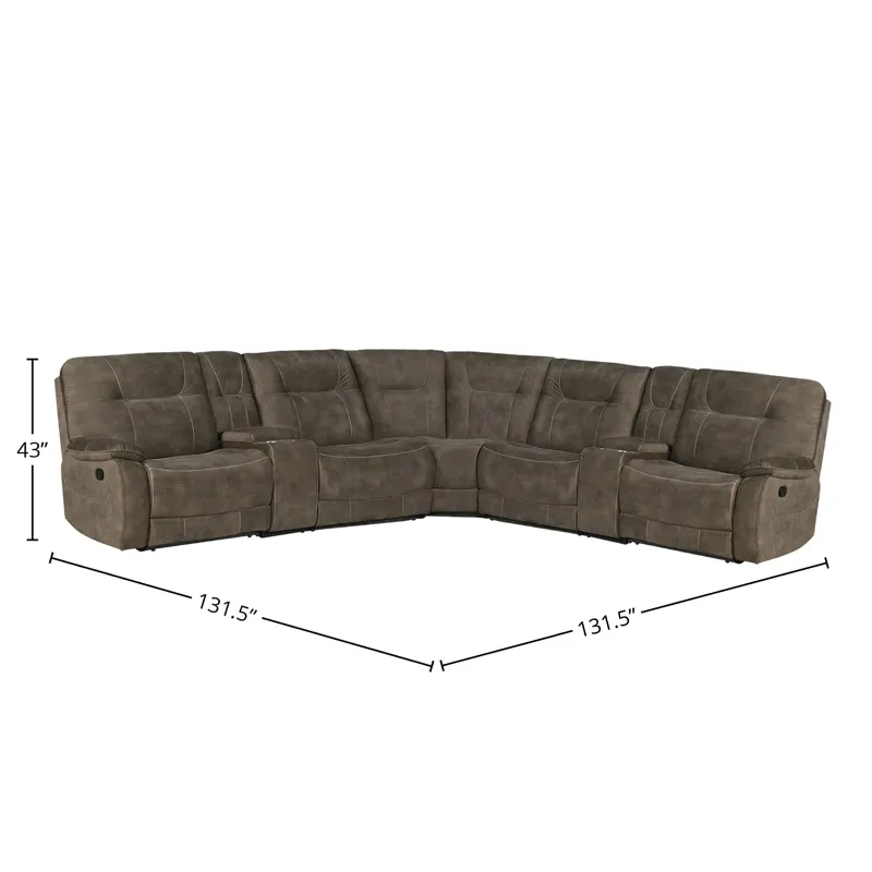 Cooper Shadow Brown 7 Piece Modular Manual Reclining Sectional