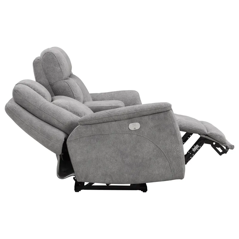 Linus Hudson Grey Power Reclining Sofa and Loveseat