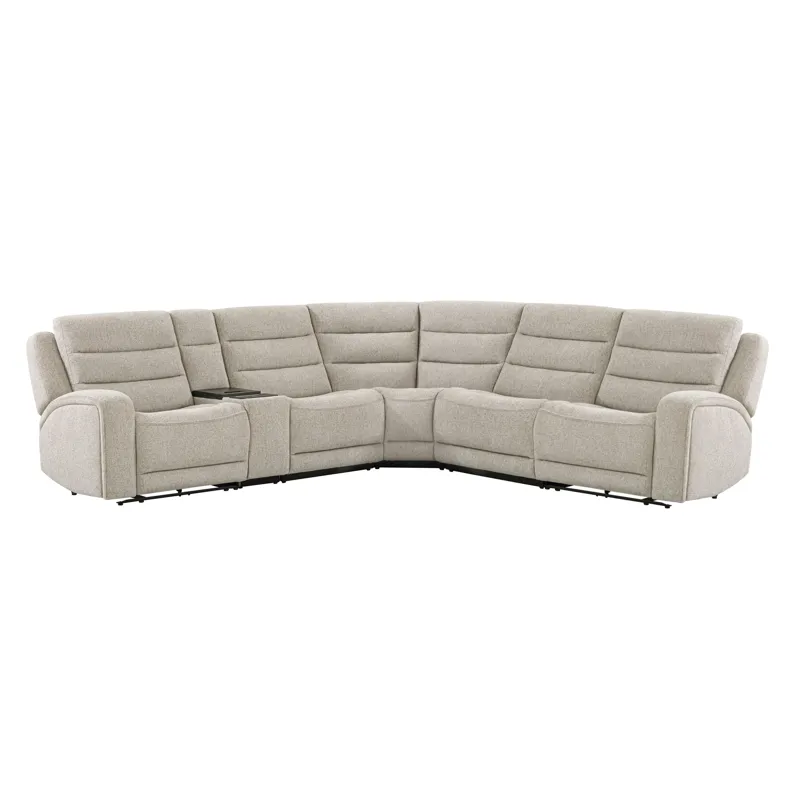 Felix Mari Fawn 6 Piece Zero Gravity Power Reclining Sectional with Beverage Cooler Console