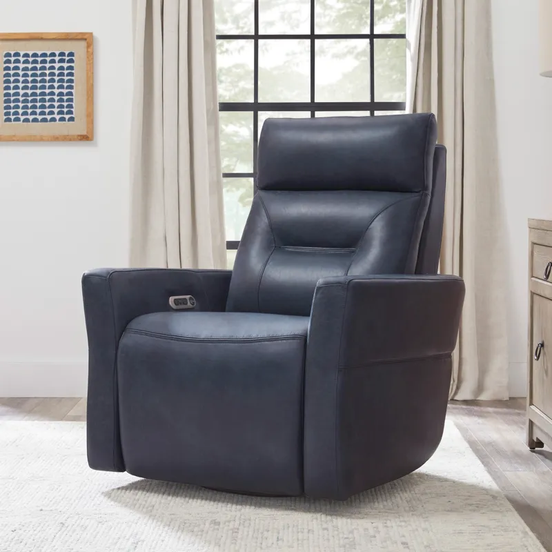 Remmington Vintage Navy Power Swivel Glider Recliner P2 Two Pack