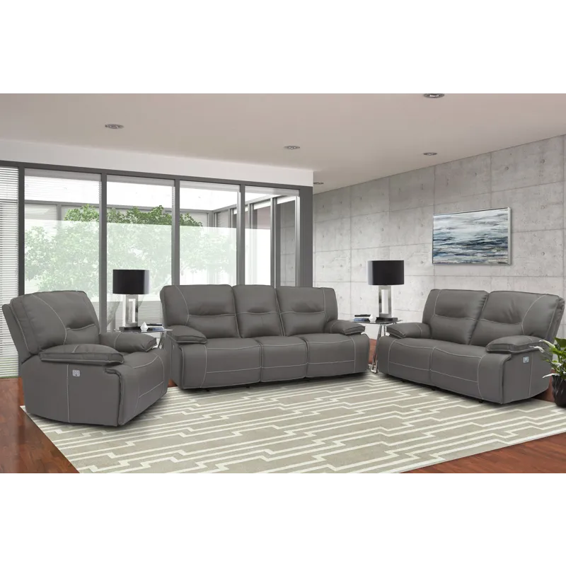 Spartacus Haze Power Reclining Sofa Loveseat and Recliner