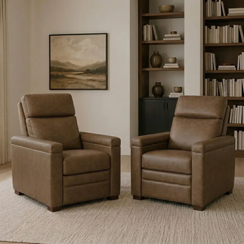 Garrison Renaissance Tobacco Manual Pushback Recliner Two Pack