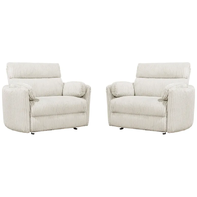 Radius Xl Mega Ivory Extra Wide Power Glider Recliner Two Pack