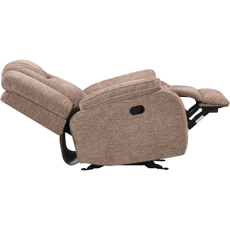 Bruno Plush Tobacco Manual Glider Recliner Two Pack