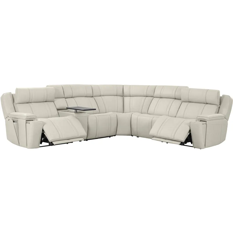Sausalito Platinum Envy 6 Piece Modular Zero Gravity Power Reclining Sectional with Power Adjustable Headrests