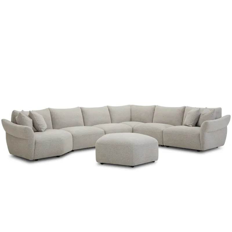 Playful Canes Cobblestone 6 Piece Modular Sectional