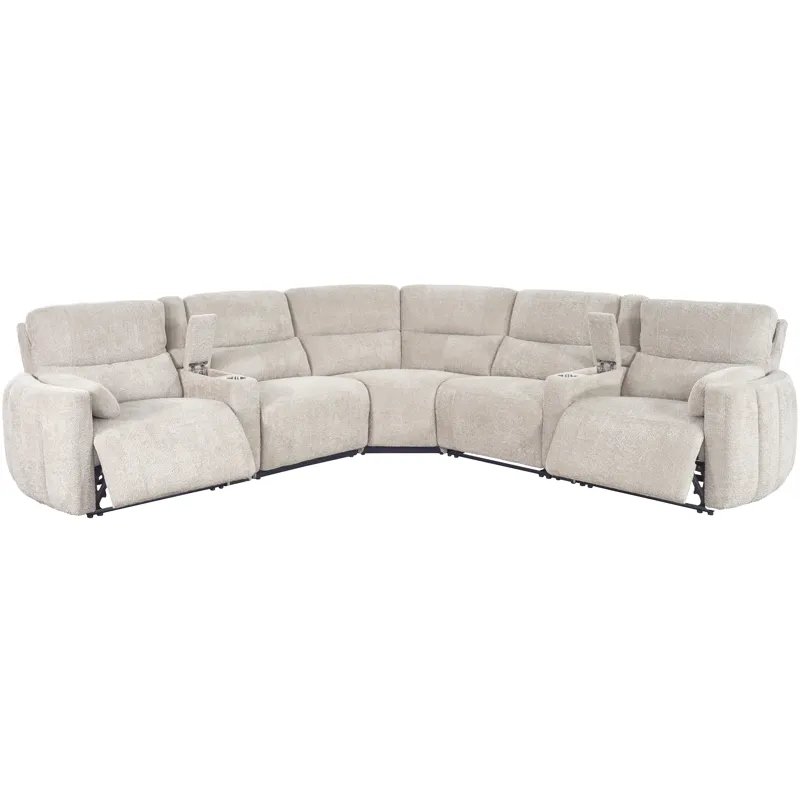 Modesto Buttercream 7 Piece Modular Power Reclining Sectional with Power Adjustable Headrests