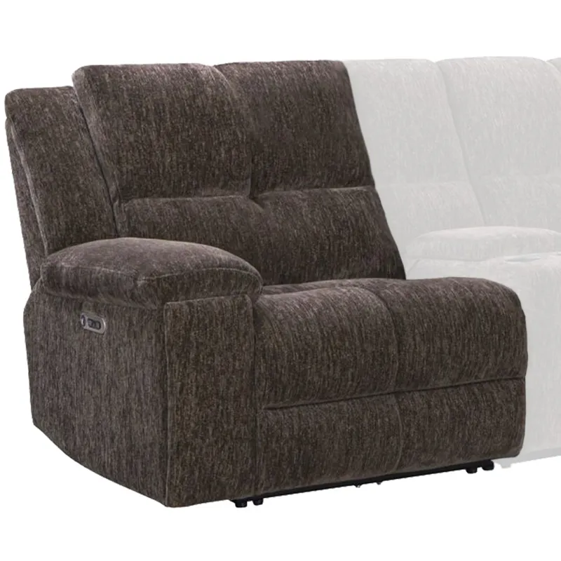 Bronco Power Plush Umber Power Left Arm Facing Zero Gravity Recliner P2