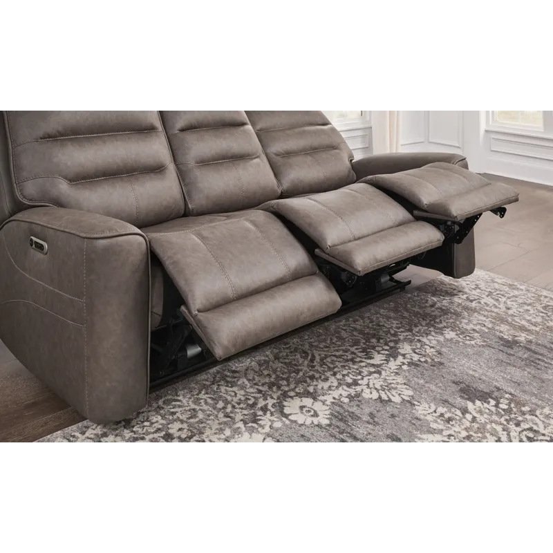 Lawson Sydney Brunette Zero Gravity Triple Power Reclining Sofa with Drop Down Table P2