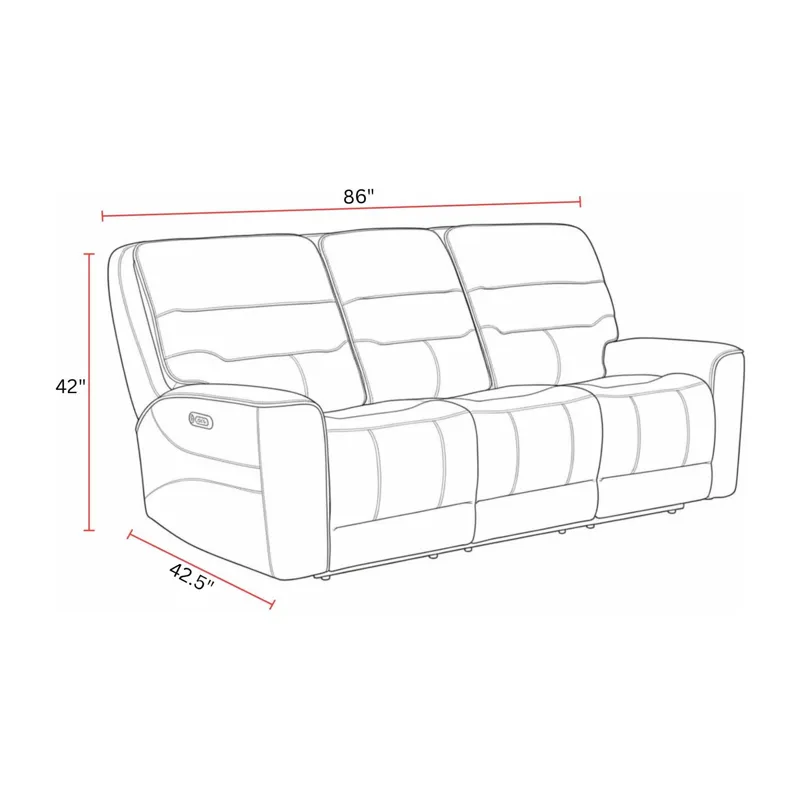Lawson Sydney Brunette Zero Gravity Triple Power Reclining Sofa with Drop Down Table P2