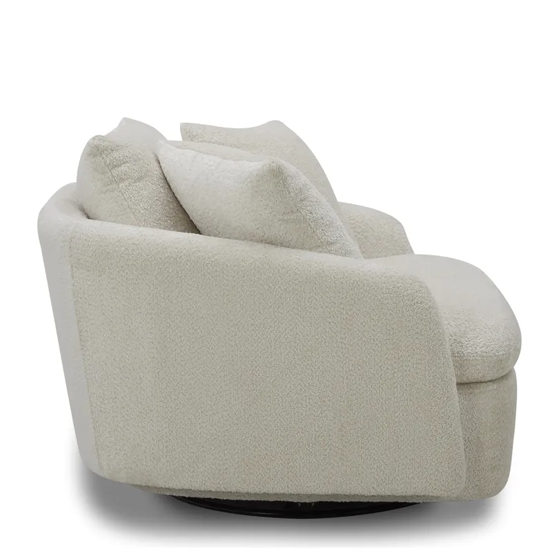 Boomer Utopia Sand Large Swivel Chair with 2 Toss Pillows Two Pack