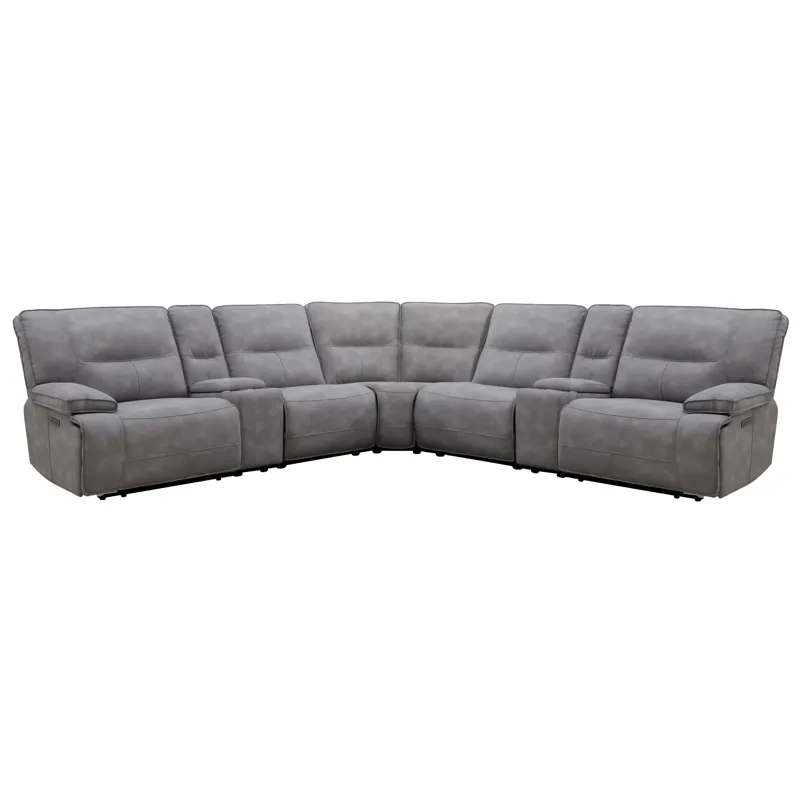 Gladiator Sky 7 Piece Modular Power Zero Gravity Reclining Sectional with Power Adjustable Headrests
