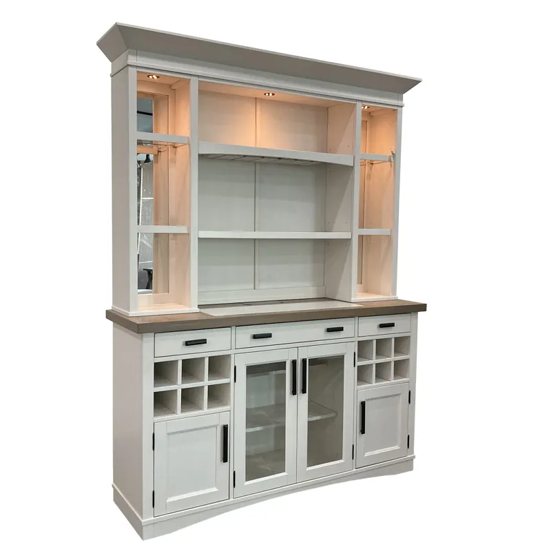 Americana Modern Dining 69 inch Buffet and Hutch with Quartz Insert