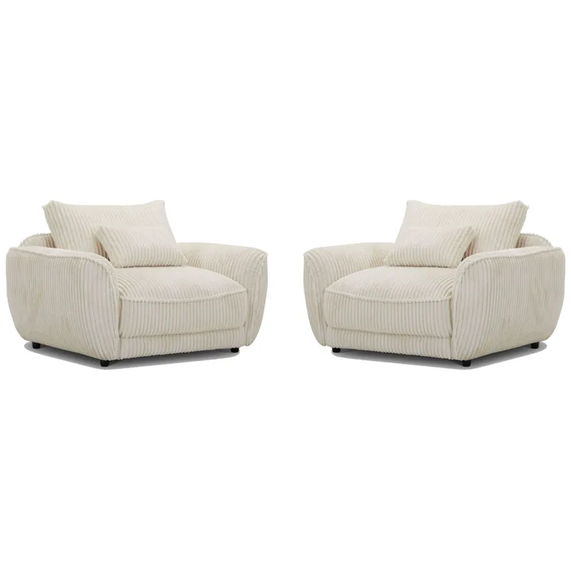 Utopia Mega Ivory Chair and A Half with Lumbar Pillow Two Pack