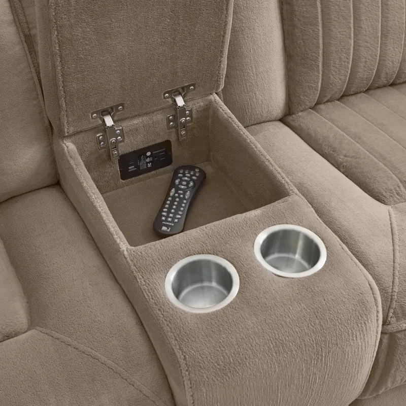 Equinox Mushroom Power Reclining Console Loveseat
