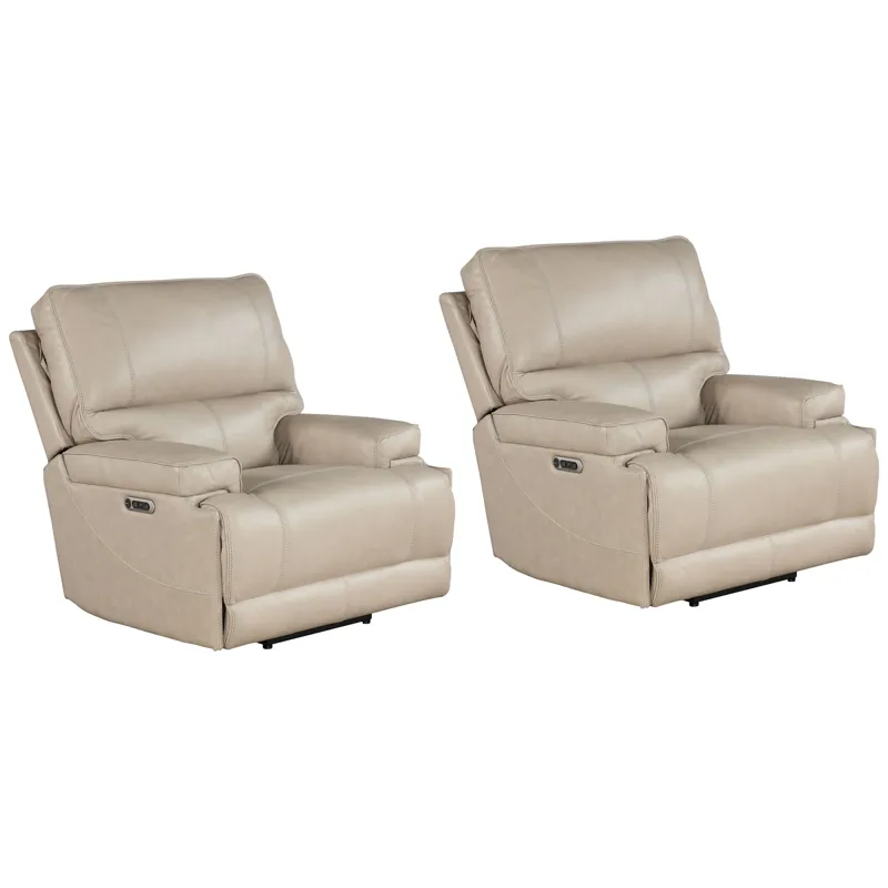 Whitman Verona Linen - Powered By Freemotion Cordless Power Recliner Two Pack