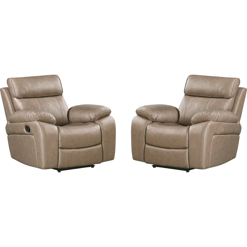 Theon Stokes Toffee Glider Recliner Two Pack