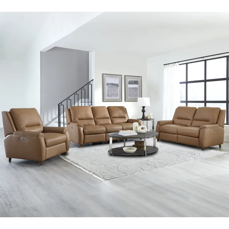 Austin Caramel Cream Power Reclining Sofa, Loveseat and Recliner