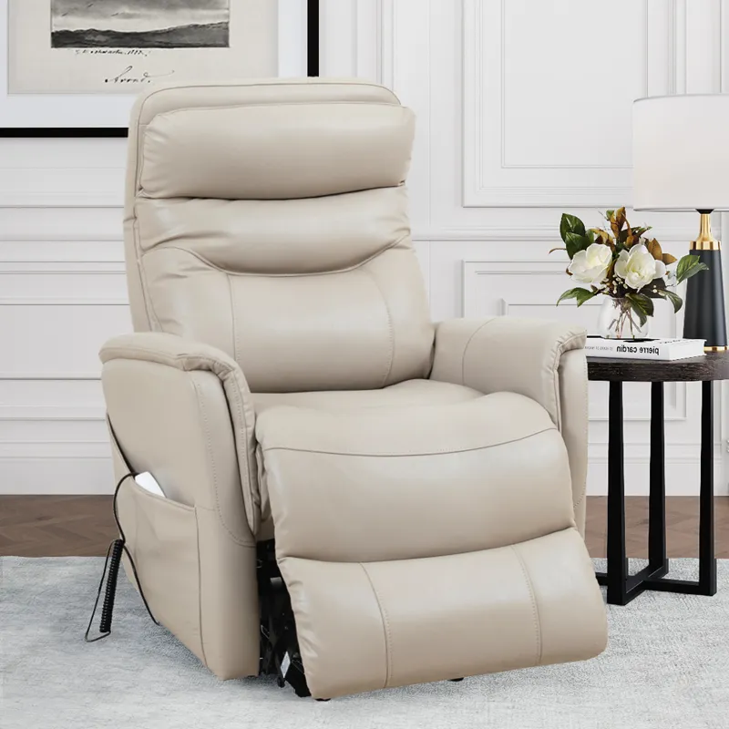 Gemini Softy Ivory Power Lift Recliner with Articulating Headrest Two Pack