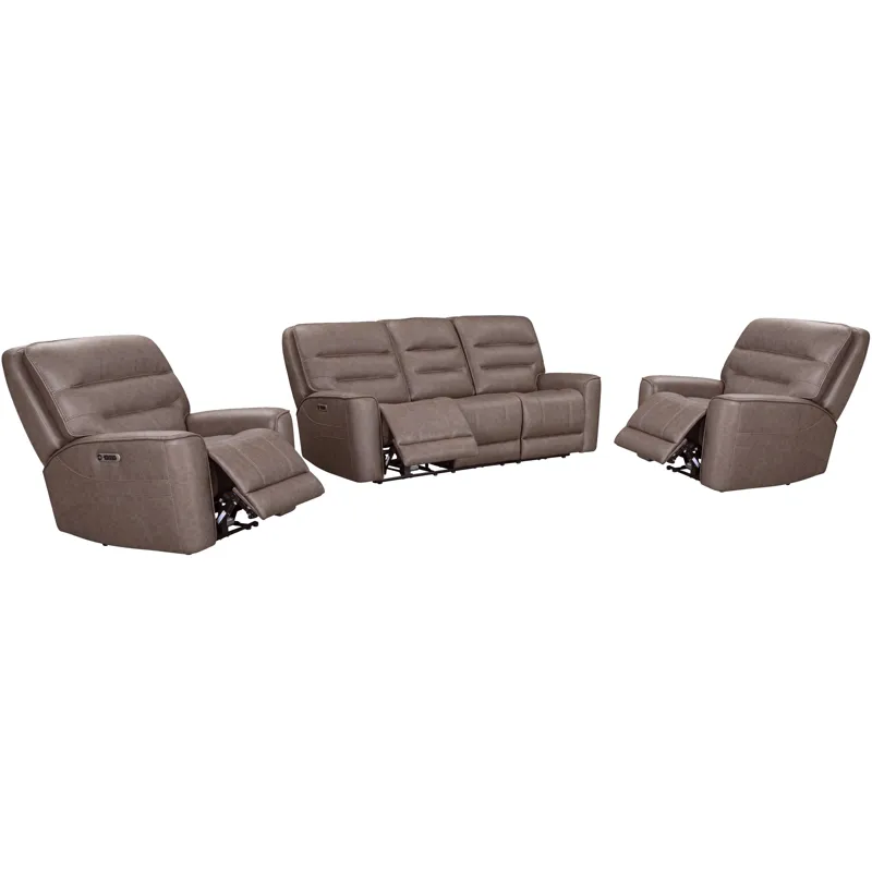 Lawson Sydney Brunette Zero Gravity Power Reclining Sofa and 2 Recliners