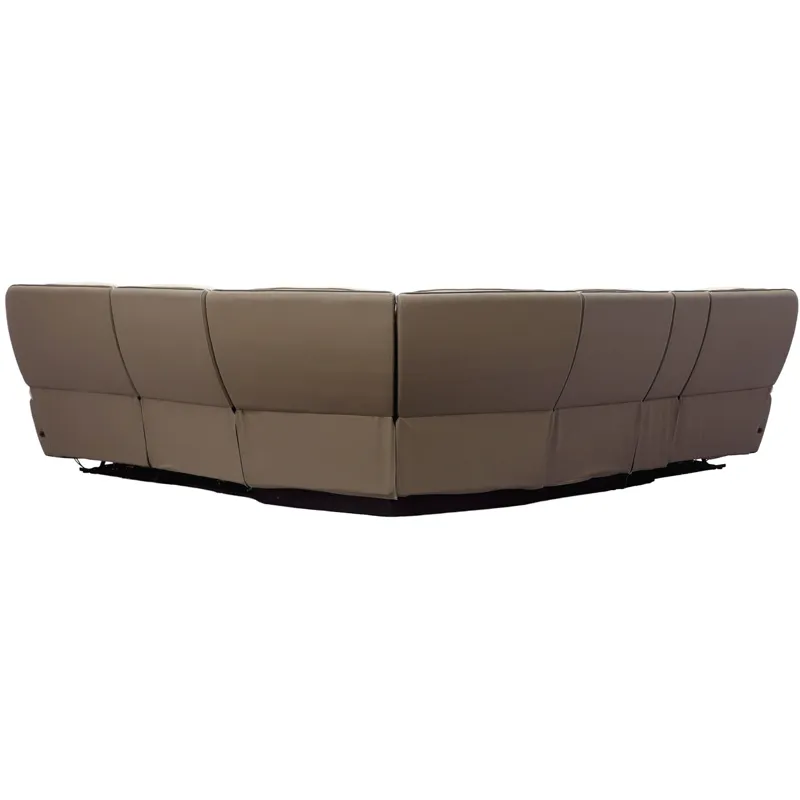 Ian Luxe Mocha 6 Piece Modular Zero Gravity Power Reclining Sectional with Beverage Chiller Console