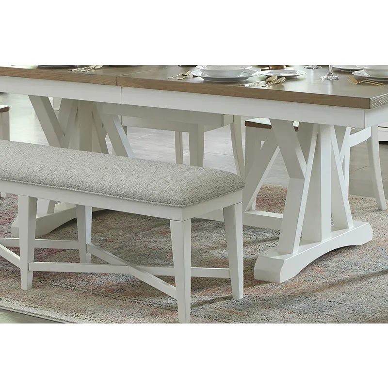 Americana Modern Dining 88 inch Trestle Extendable Dining Table
