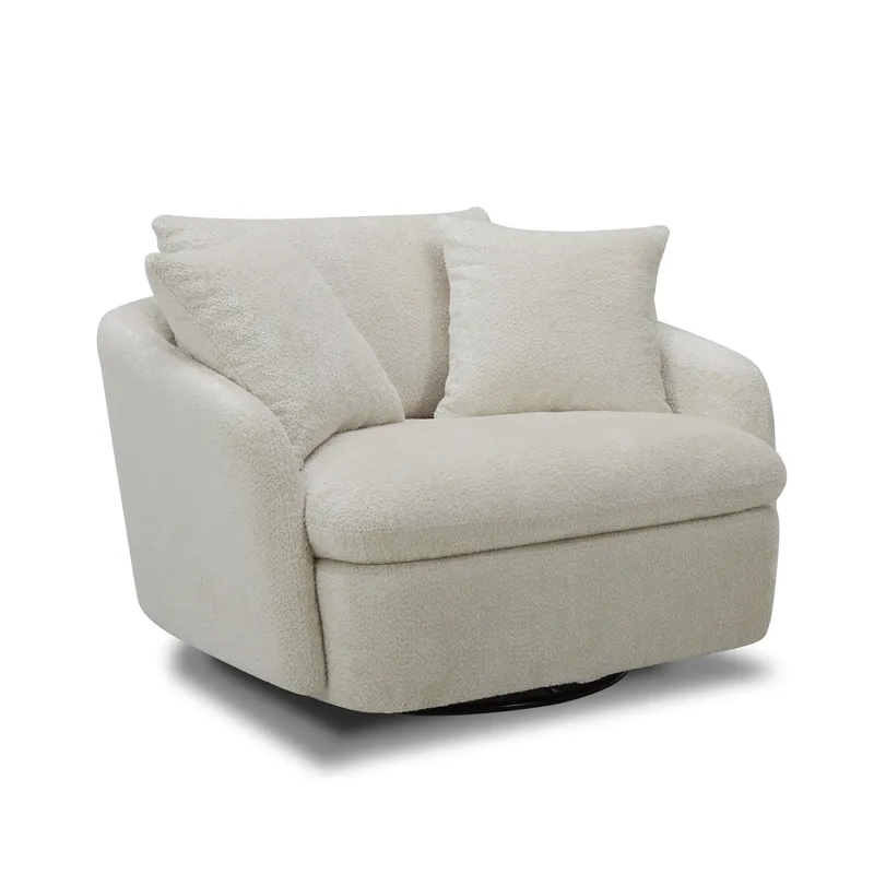 Boomer Utopia Sand Large Swivel Chair with 2 Toss Pillows Two Pack