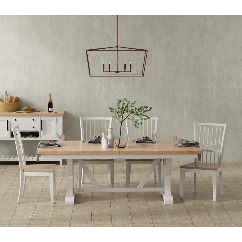 Americana Modern Dining 88 inch Trestle Extendable Dining Table