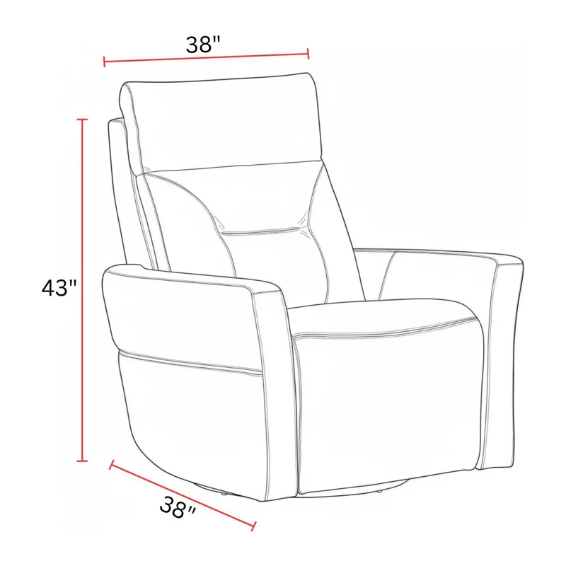 Remmington Vintage Navy Power Swivel Glider Recliner P2 Two Pack