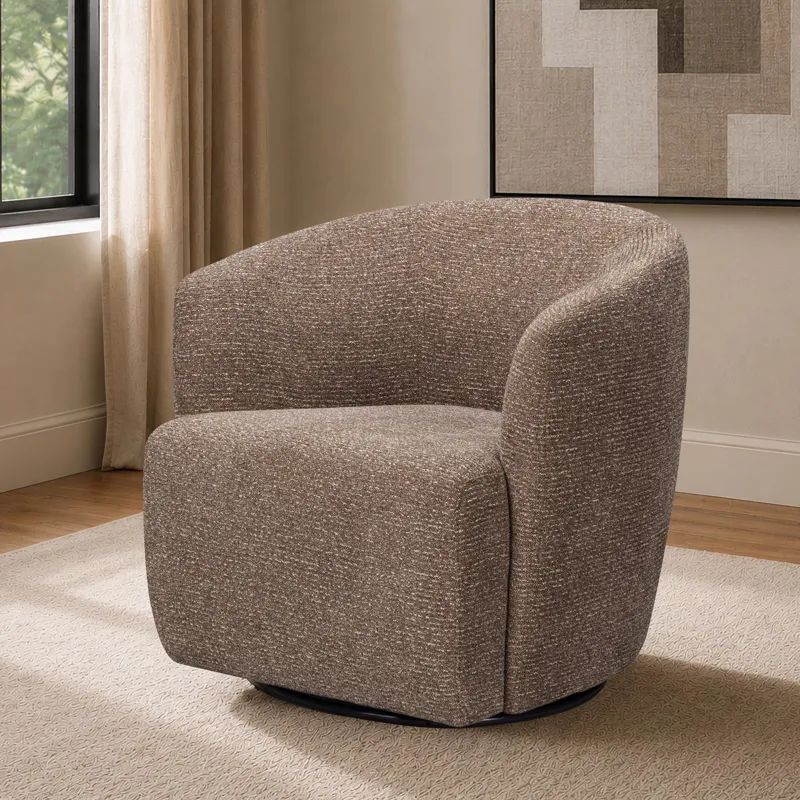 Mingle Thatch Brown Swivel Glider Accent Chair Two Pack