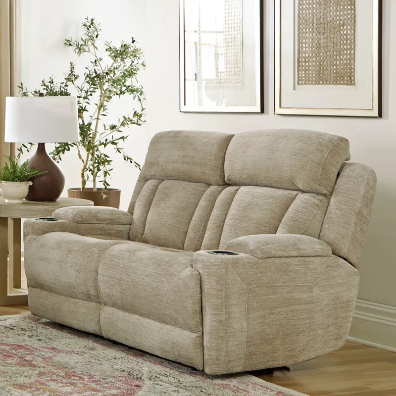 Dalton Lucky Fawn Power Reclining Sofa and Loveseat