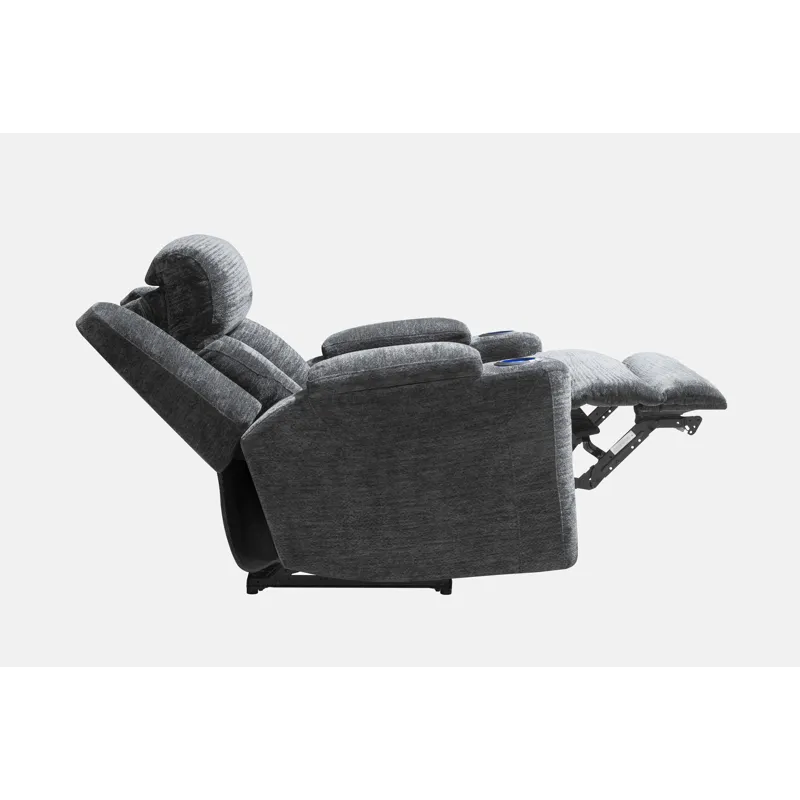 Dalton Lucky Charcoal Power Reclining Sofa Loveseat and Recliner