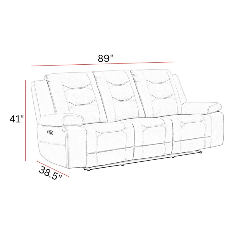 Caldwell Tahoe Fog Power Reclining Sofa P2