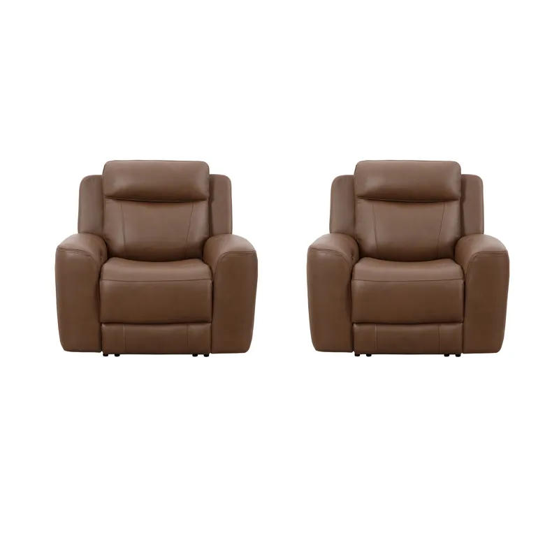 Calgary Autumn Umber Power Recliner Two Pack