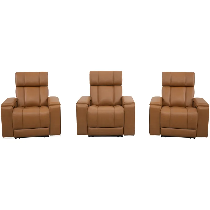 Phoenix Autumn Caramel Zero Gravity Power 3 Seat Home Theater Seating with Immersive Audio P3