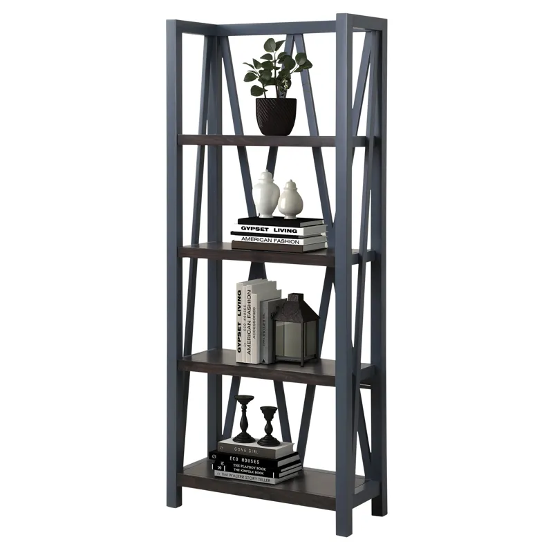 Americana Modern Denim Etagere Bookcase