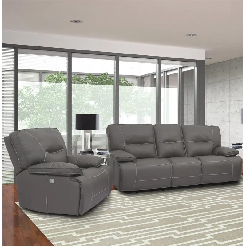 Spartacus Haze Power Reclining Sofa and Recliner