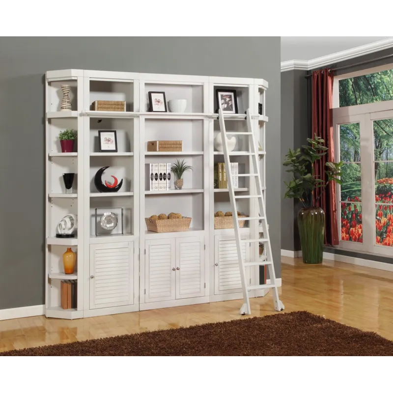 Boca 6 Piece Library Wall with Corner Bookcases