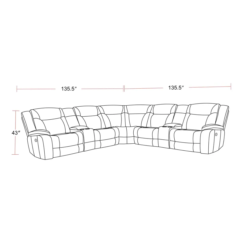 Blake Desert Taupe 7 Piece Modular Reclining Sectional and Entertainment Console