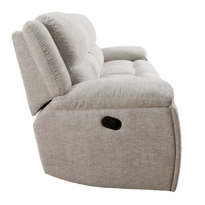 Buster Opal Taupe Manual Reclining Sofa Loveseat and Recliner