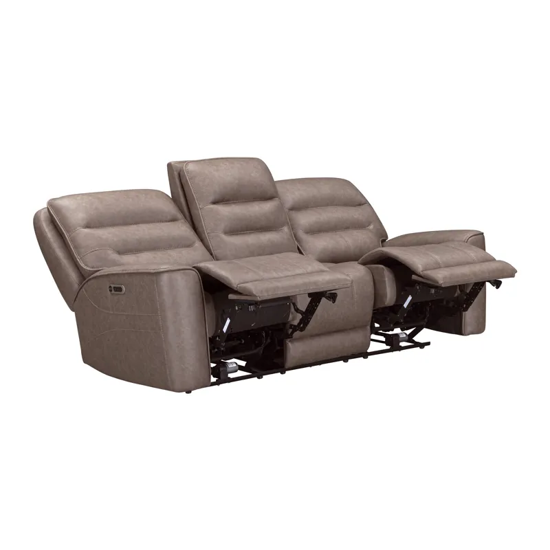 Lawson Sydney Brunette Zero Gravity Triple Power Reclining Sofa with Drop Down Table P2