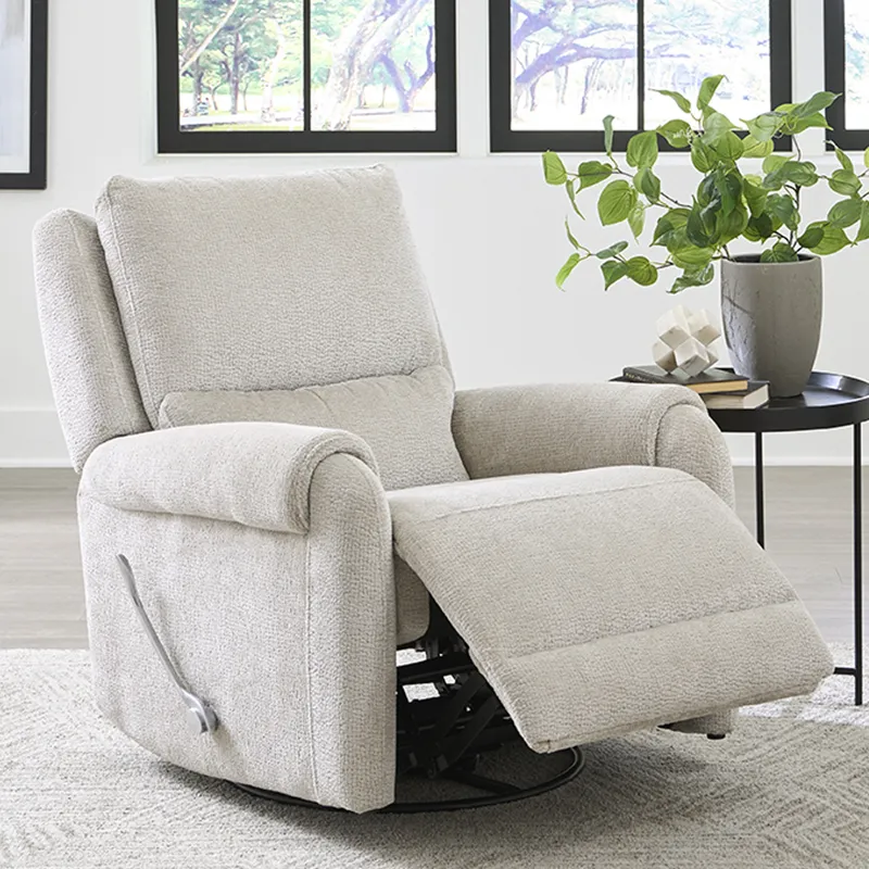 Gentry Ecru Mist Manual Swivel Glider Recliner Two Pack