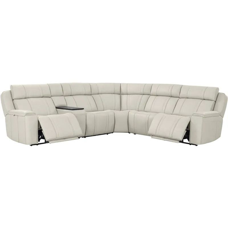 Sausalito Platinum Envy 6 Piece Modular Zero Gravity Power Reclining Sectional with Power Adjustable Headrests