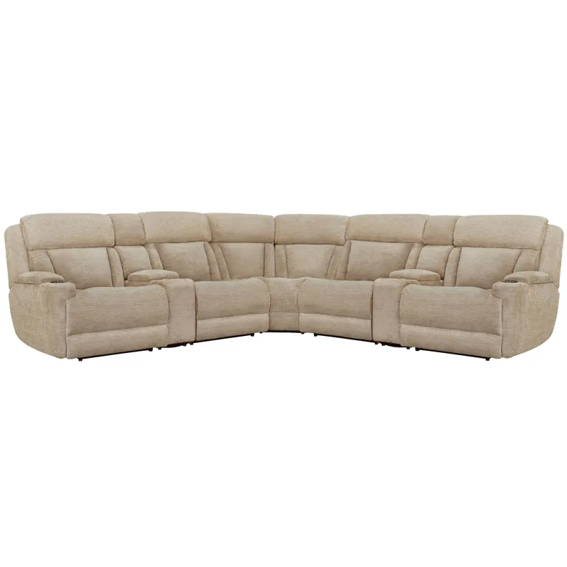 Dalton Lucky Fawn 7 Piece Modular Power Reclining Sectional with Power Adjustable Headrests