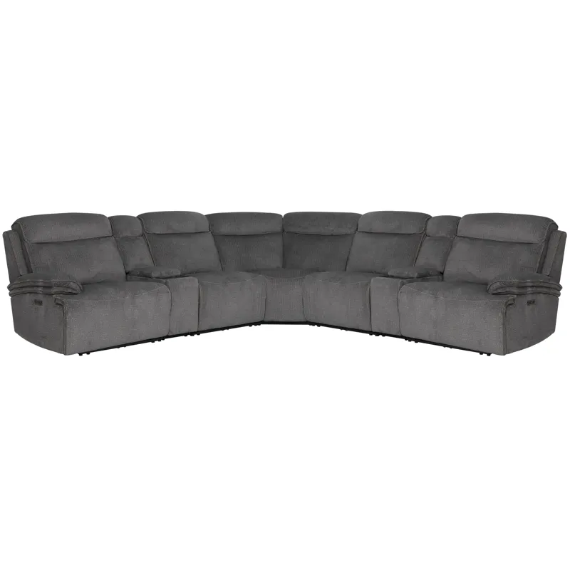 Alpine Airy Midnight 7 Piece Zero Gravity Power Reclining Sectional with Power Adjustable Headrests